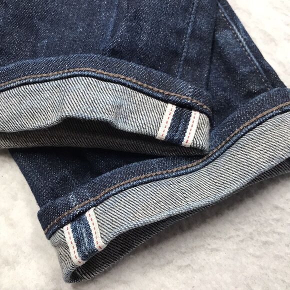 UNIQLO Selvedge Jean Men 31x32 Slim Straight Kaihara Japanese Denim Dark Wash - Picture 2 of 13